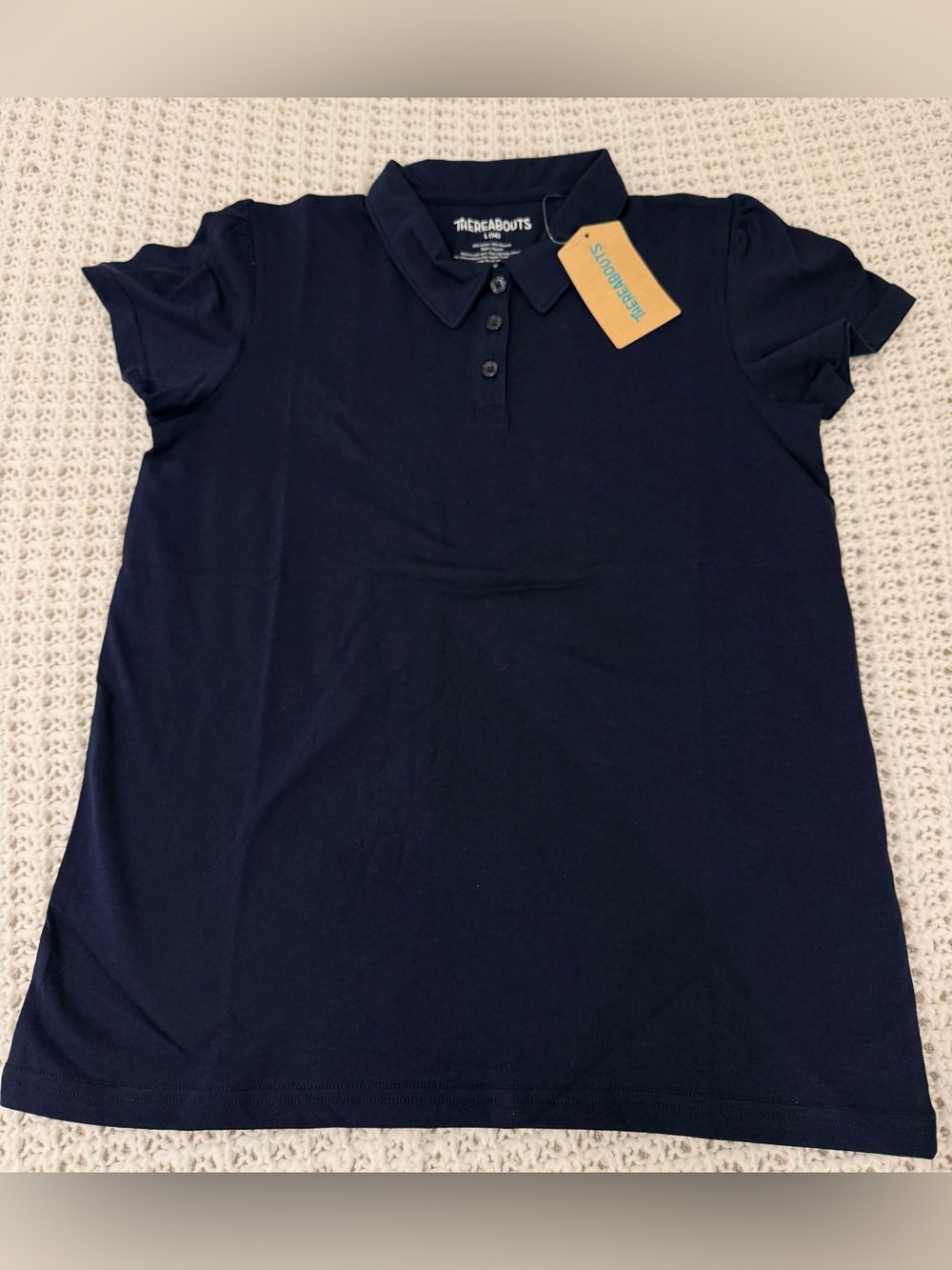 Thereabouts Girls Short Sleeve Regular Fit Polo Shirt in bold navy size L.